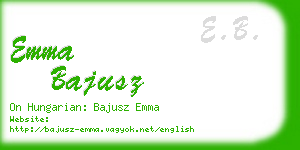 emma bajusz business card